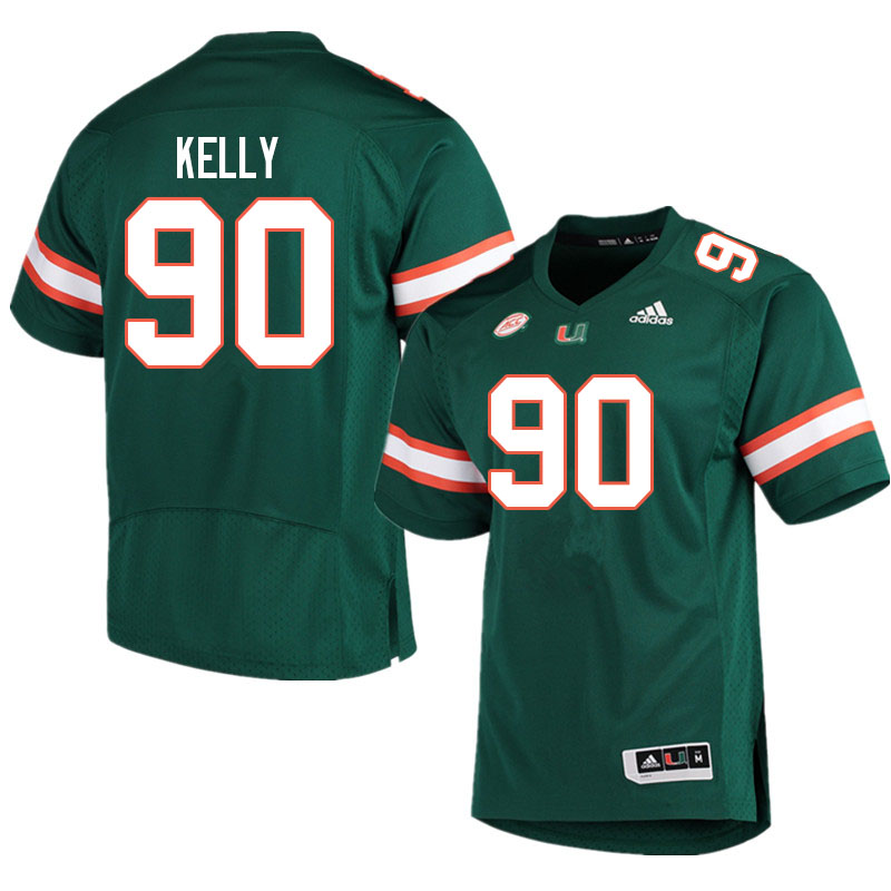 Men #90 Nyjalik Kelly Miami Hurricanes College Football Jerseys Sale-Green - Click Image to Close